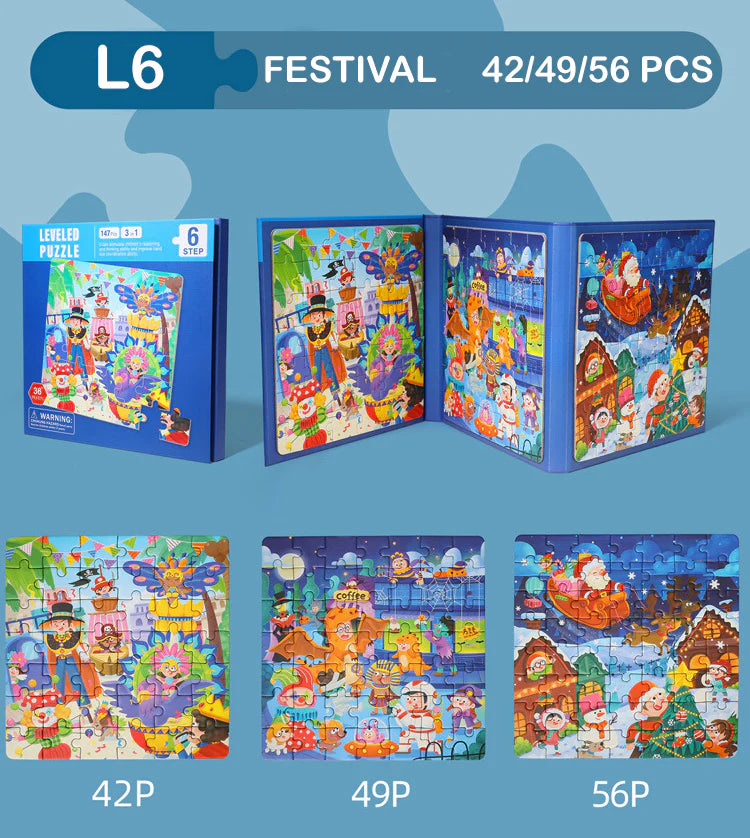 3in1 Magnetic Jigsaw Puzzle Sets - Ages 3+ Years