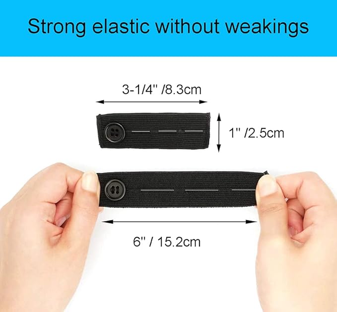 Elastic Waistband Extenders – Adjustable Fit for Pants & Skirts (2-Pack)