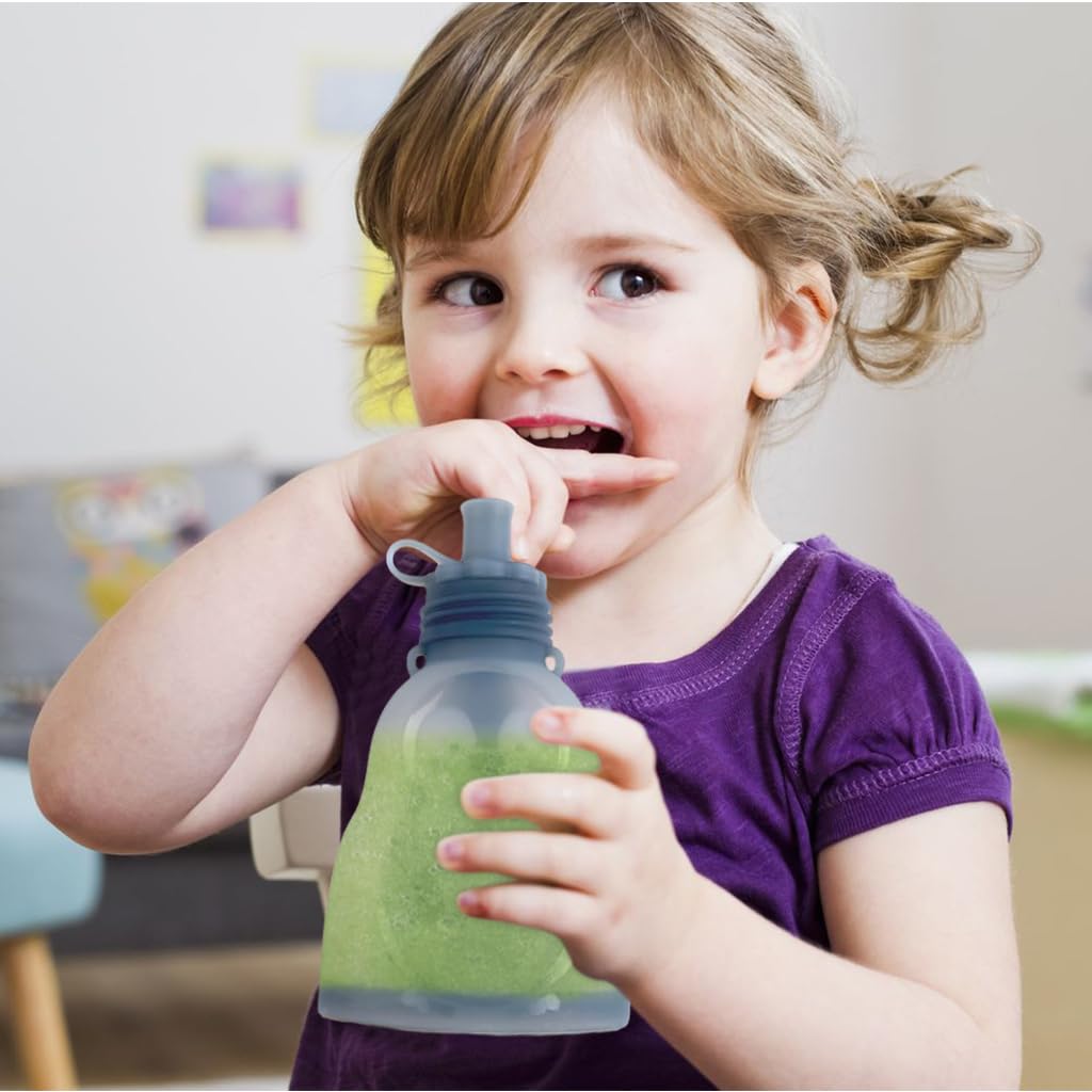 Reusable Silicone Milk & Food Pouches (One Pouch, 3 Uses) - Set of 2