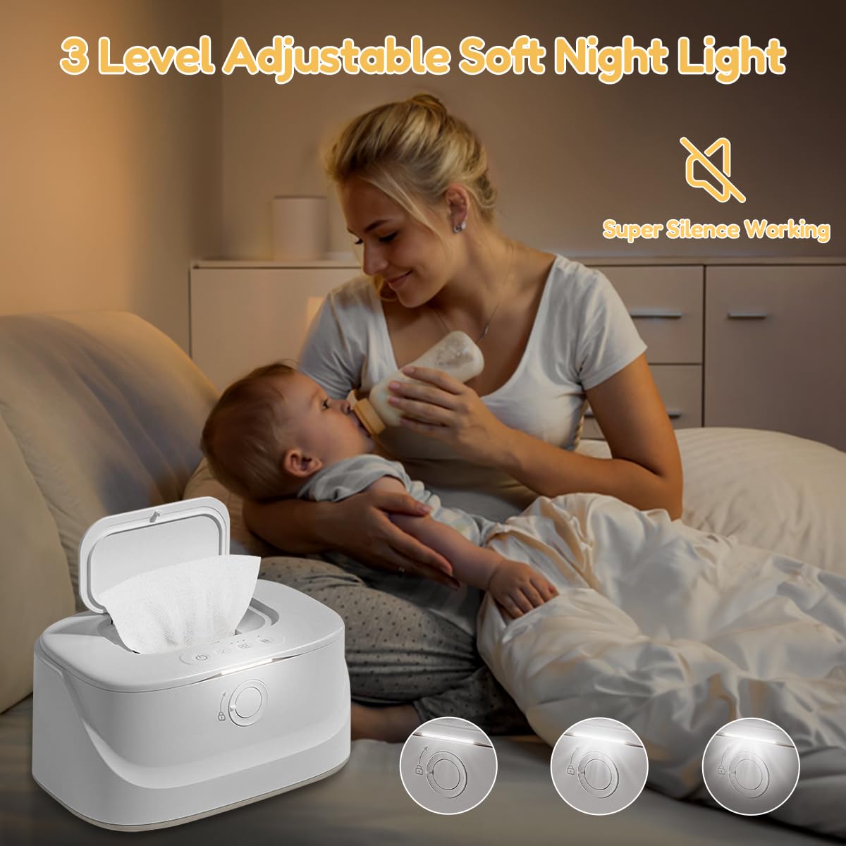 Electric Baby Wet Wipe Warmer - White