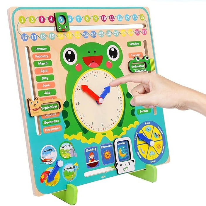 All-in-One Montessori Clock & Calendar for Kids
