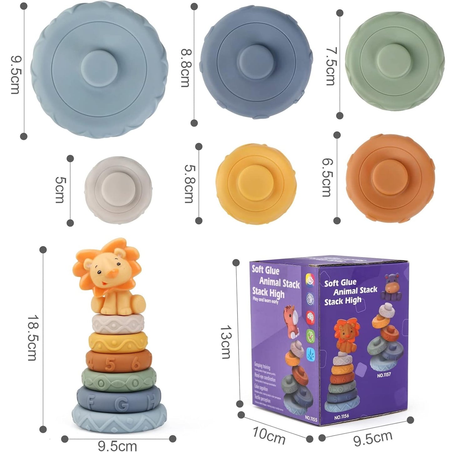 Soft Silicone Baby Sensory Stacking Rings