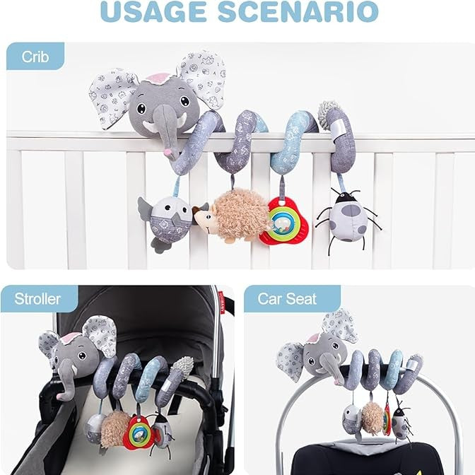 Animal Activity Spiral Plush Toys For Babies