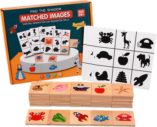 Montessori Shadow Matching Wooden Puzzle Game