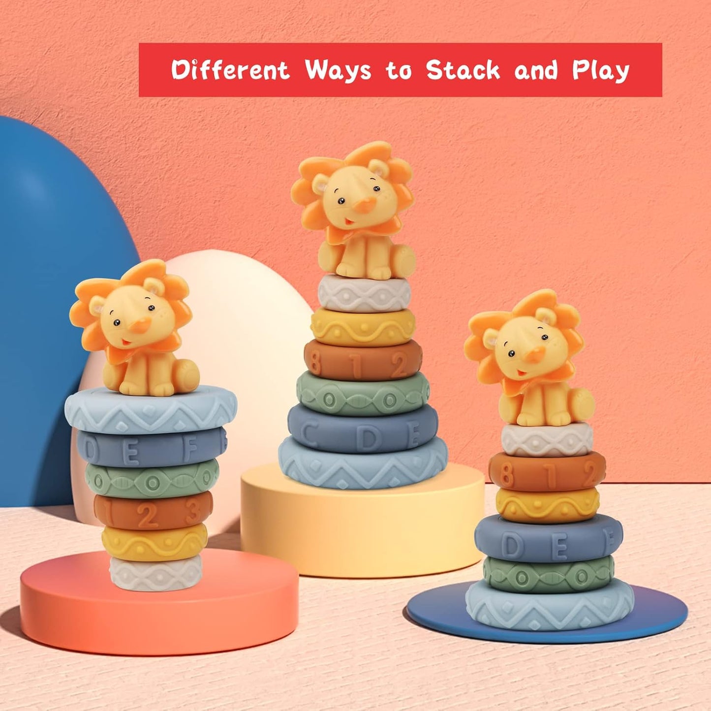 Soft Silicone Baby Sensory Stacking Rings