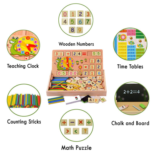 Multifunctional Kids Math & Time Learning Board