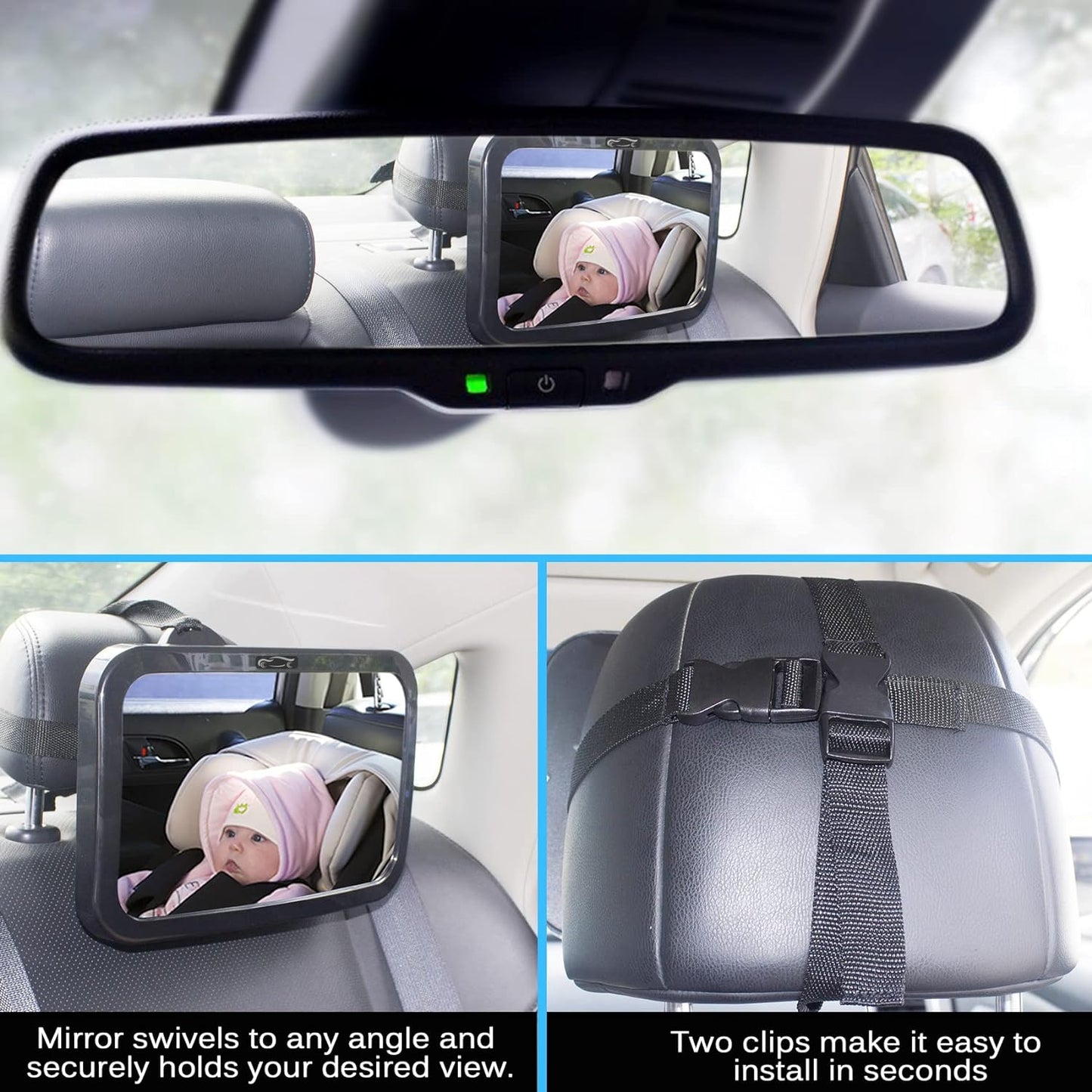 Adjustable Baby Rear-Facing Car Seat Mirror