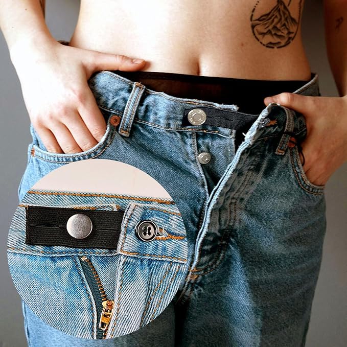 Elastic Waistband Extenders – Adjustable Fit for Pants & Skirts (2-Pack)
