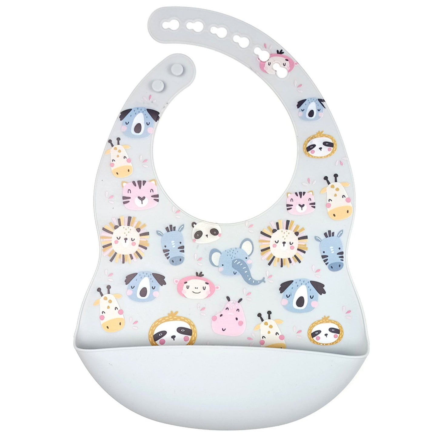 Silicone Bucket Baby Bibs - Printed