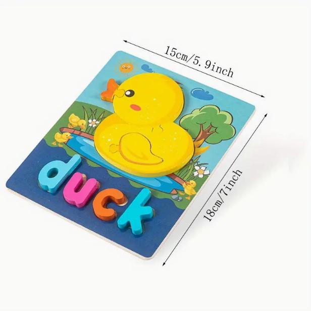 Wooden Puzzles With Spelling For Toddlers