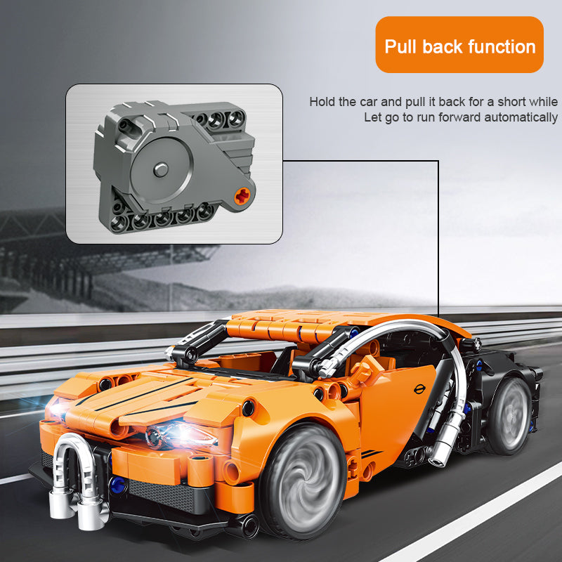 Woma Building Blocks - Technic Orange Racing Car
