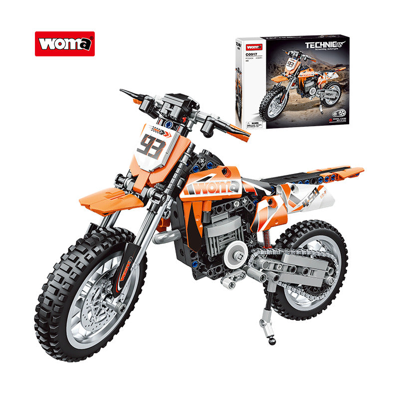 Woma Building Blocks - Technic Orange Motorcycle