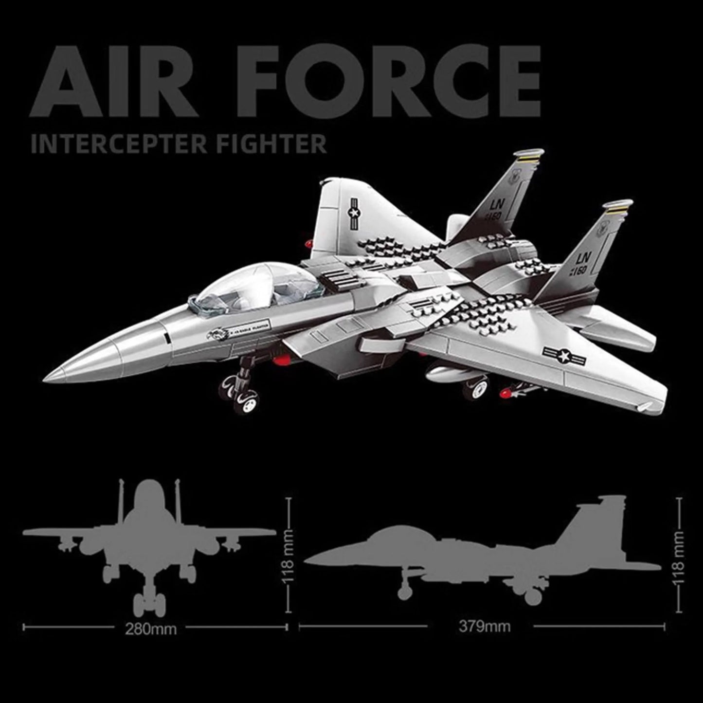 Wange Building Blocks - F15 Fighter Jet