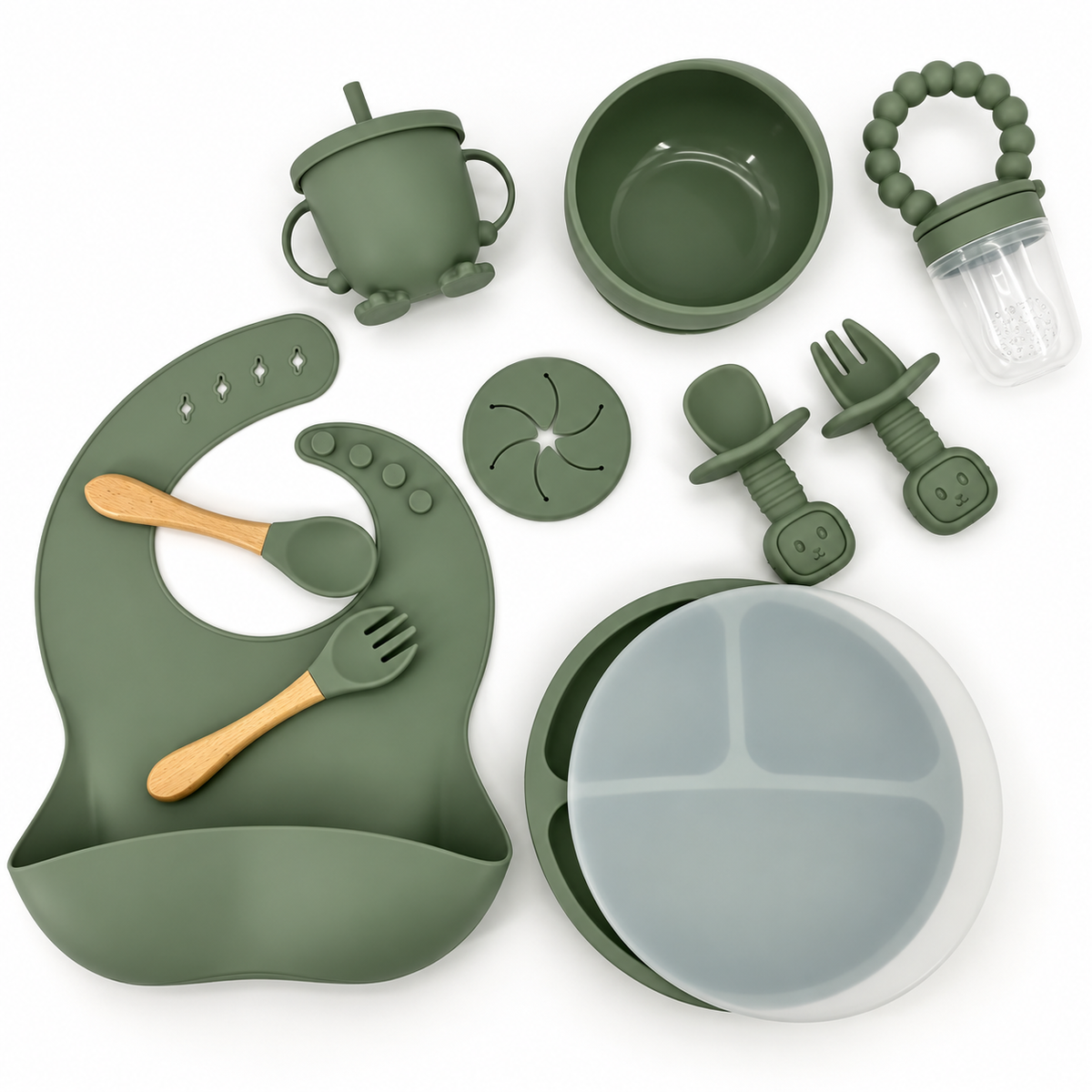 8IN1 Silicone Toddler Eating Sets - Plate Cover Included