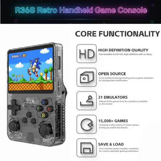 R36S Retro Handheld Game Console - 15,000+ Classic Games