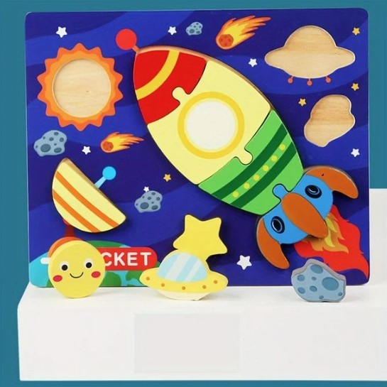 Chunky Wooden Puzzles For Toddlers