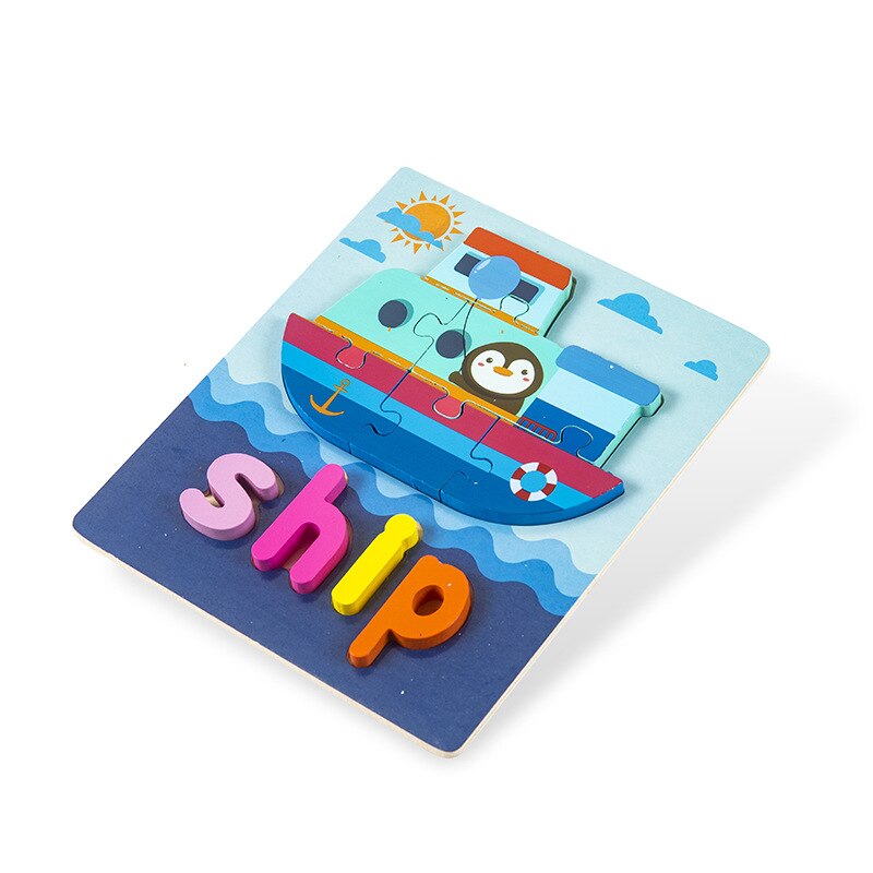 Wooden Puzzles With Spelling For Toddlers