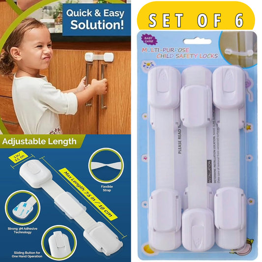 Multi-Purpose Baby Safety Flexi Locks - Pack of 6