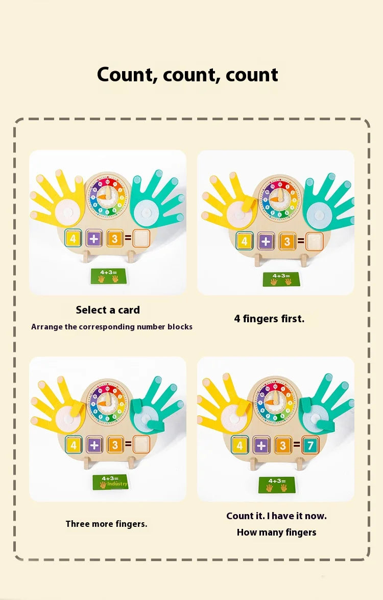 Montessori Preschool Math, Counting & Time Learning Wooden Toy
