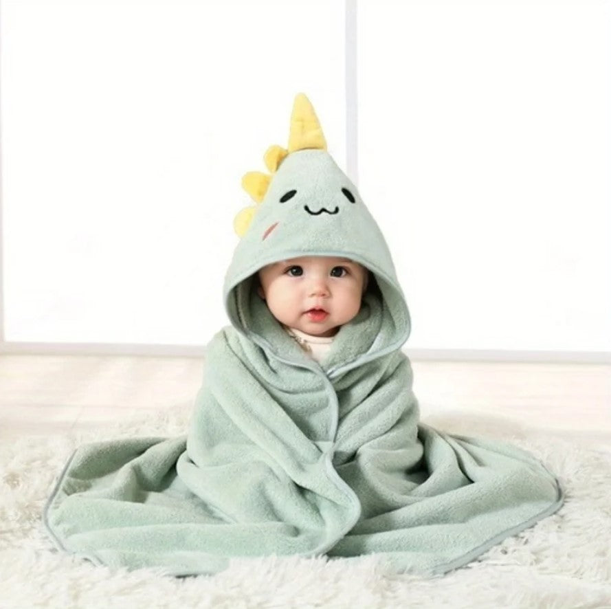 Soft Hooded Baby Bath Towels - Coral Fleece (80cm x 80cm)
