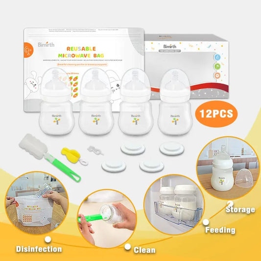 Newborn Bottle Starter Set – 12-Piece Feeding Essentials for New Moms