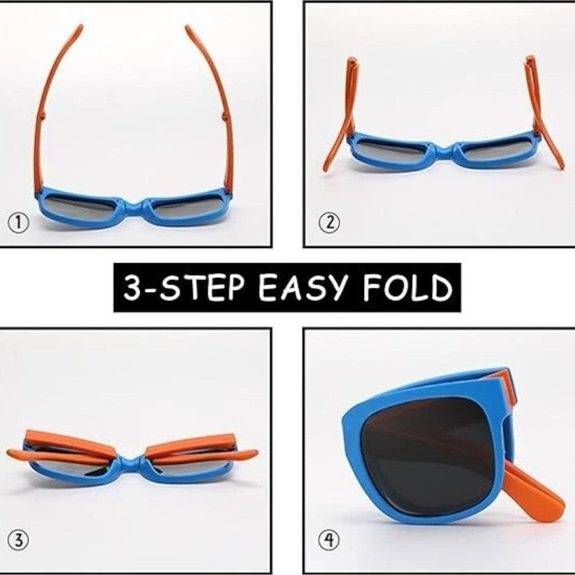 Foldable Polarized Kids Sunglasses With Case - 3 to 12 years