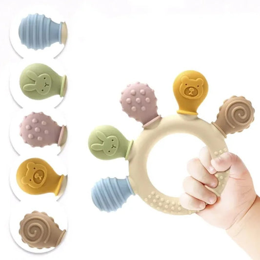 Rainbow Silicone Sensory Teething Ring