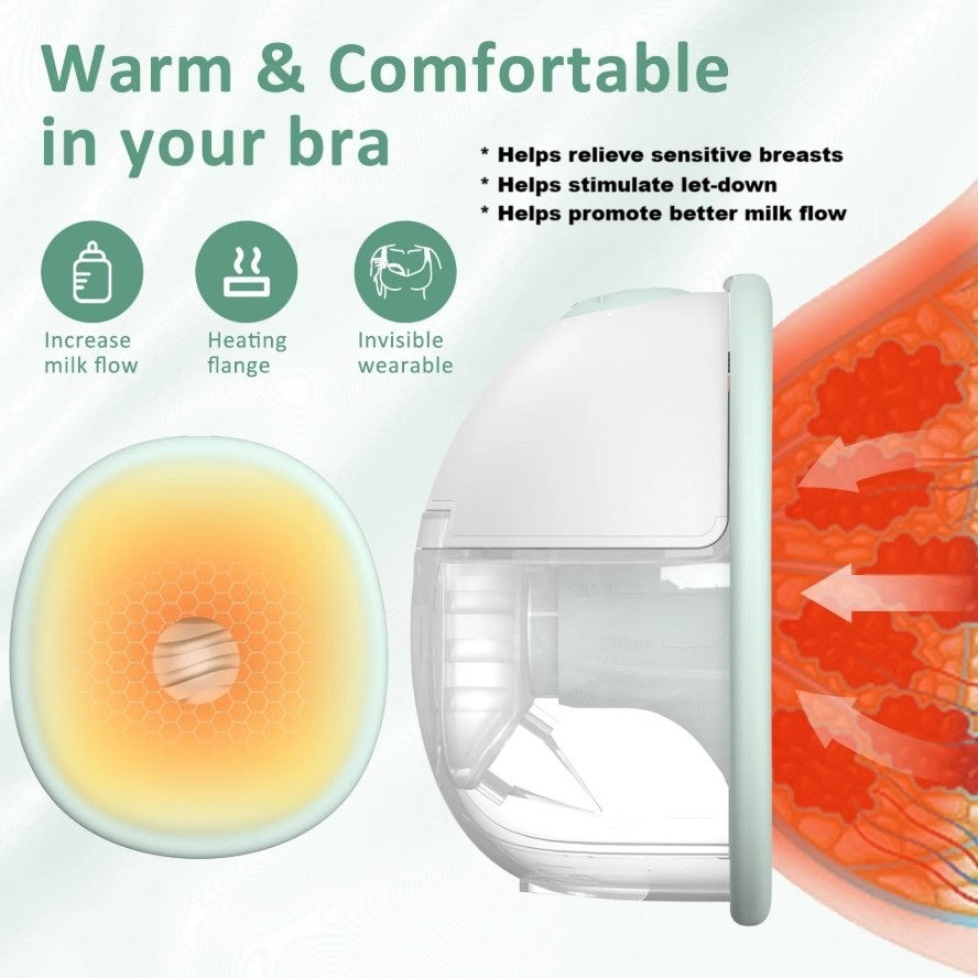 W2 Electric Hands-Free Breast Pump With Heated Flange