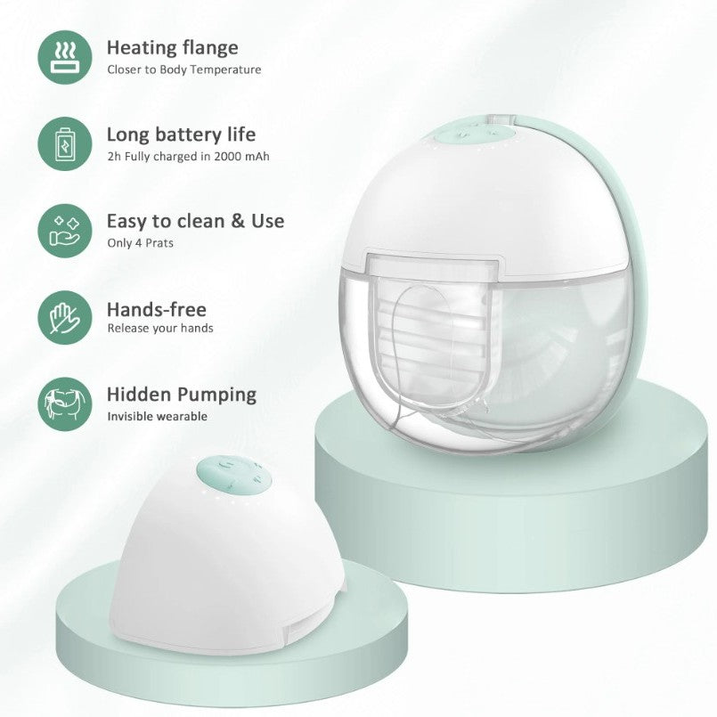 W2 Electric Hands-Free Breast Pump With Heated Flange