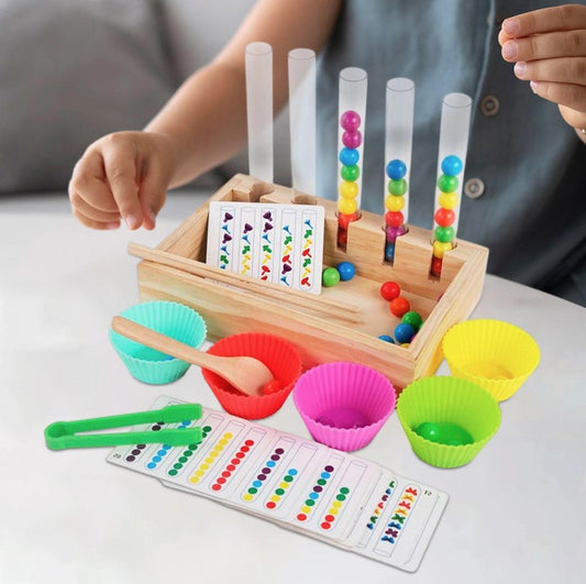 Montessori Kids Color Sorting & Bead Matching Toy – STEM Learning Game