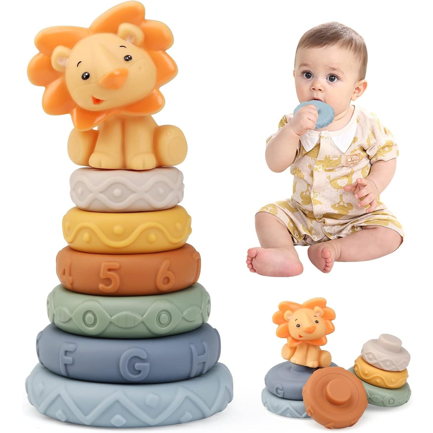 Soft Silicone Baby Sensory Stacking Rings