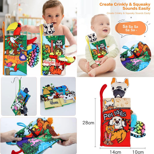 Baby Sensory Crinkle Books With Animal Tails