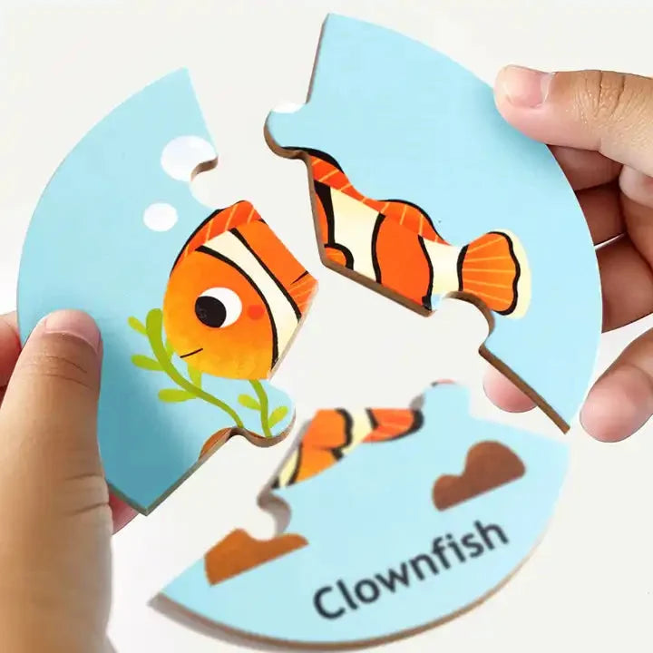 Toddler Round Matching Wooden Zigsaw Puzzles