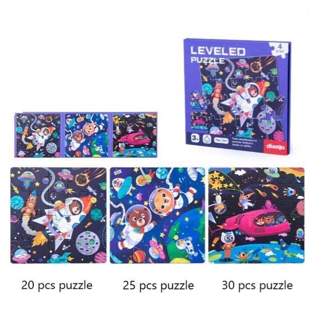 Magnetic Puzzles - Level-Up Kids Magnetic Puzzle Sets 3in1 - Ages 3+ Years