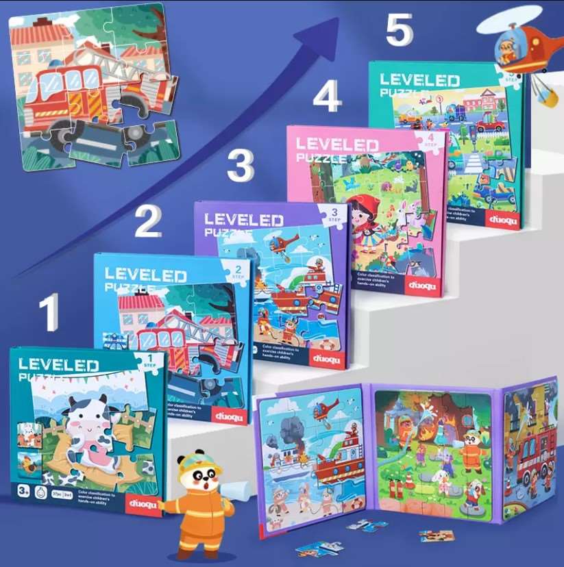 Magnetic Puzzles - Level-Up Kids Magnetic Puzzle Sets 3in1 - Ages 3+ Years