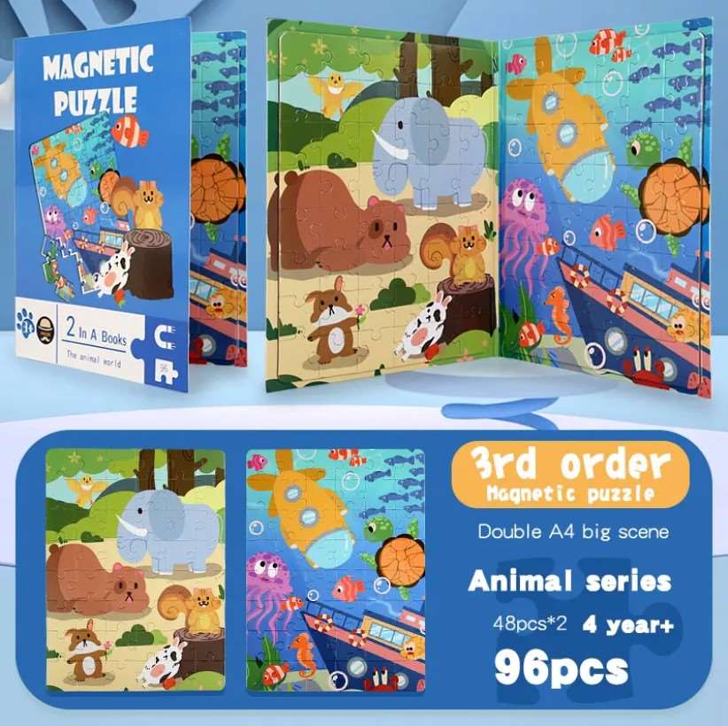 Magnetic Puzzles - Level-Up Magnetic Jigsaw Puzzle Sets A4 Sized Book - Ages 3+ Years