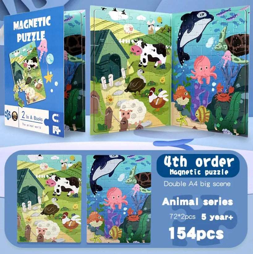 Magnetic Puzzles - Level-Up Magnetic Jigsaw Puzzle Sets A4 Sized Book - Ages 3+ Years