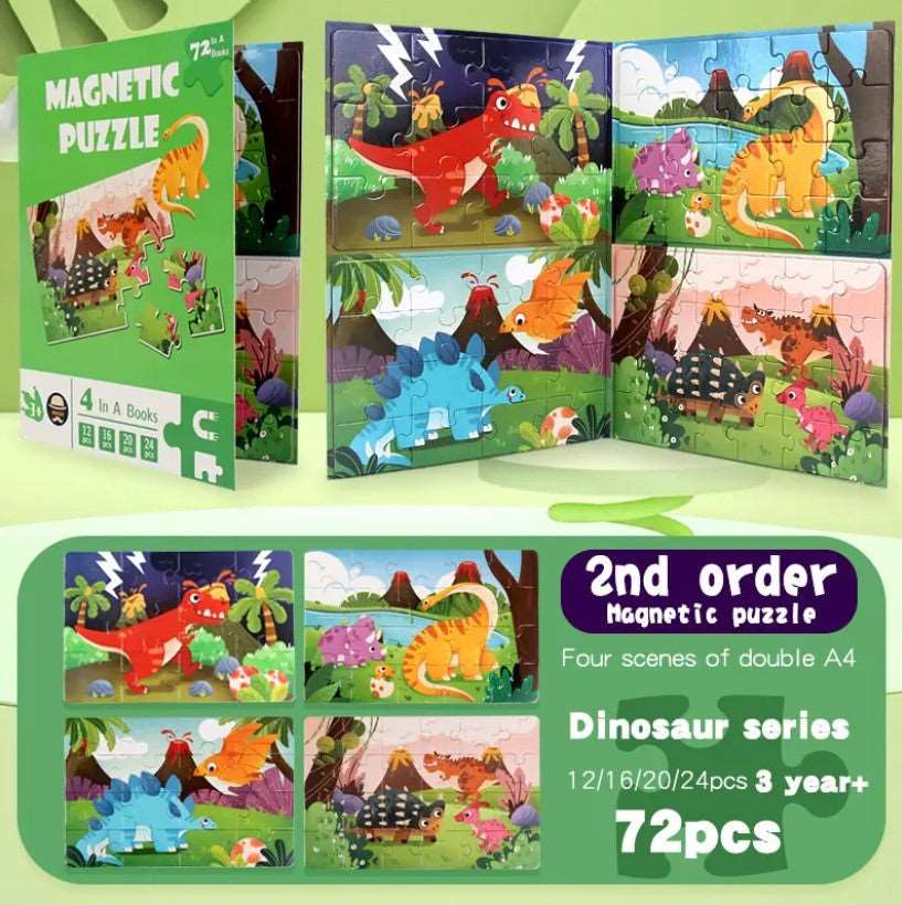 Magnetic Puzzles - Level-Up Magnetic Jigsaw Puzzle Sets A4 Sized Book - Ages 3+ Years