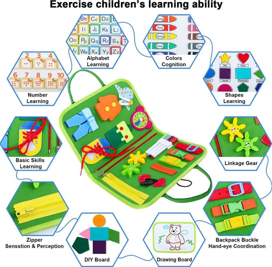 Montessori Busy Book - Toddler Felt Montessori Busy Books