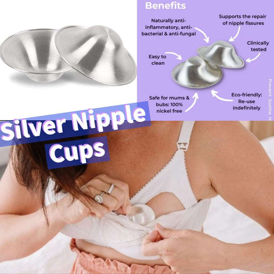 Silver Nipple Cups - Chai Silver Nursing Cups - Breastfeeding Friendly