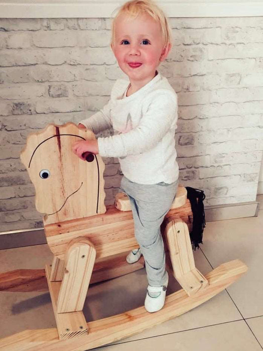 Baby Wooden Toys - Classic Wooden Rocking Horse
