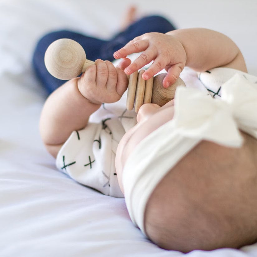 Baby Wooden Toys - Wooden Baby Rattle & Teether