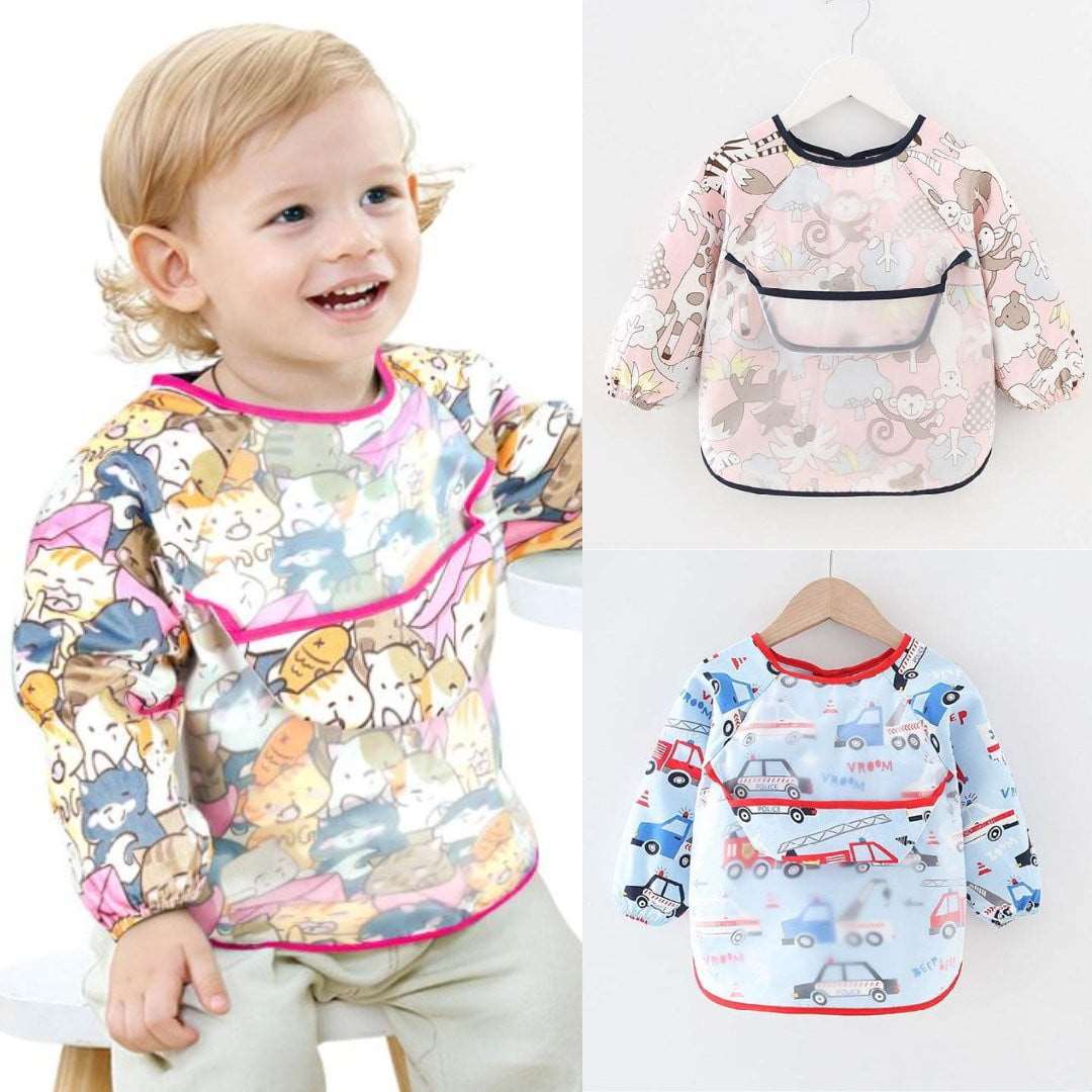 Long Sleeve Smock Bibs - Baby & Toddler (9-24 Months) Long Sleeve Smock Bib/Apron