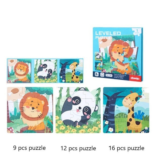 Magnetic Puzzles - Level-Up Kids Magnetic Puzzle Sets 3in1 - Ages 3+ Years