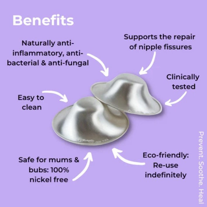 Silver Nipple Cups - Chai Silver Nursing Cups - Breastfeeding Friendly