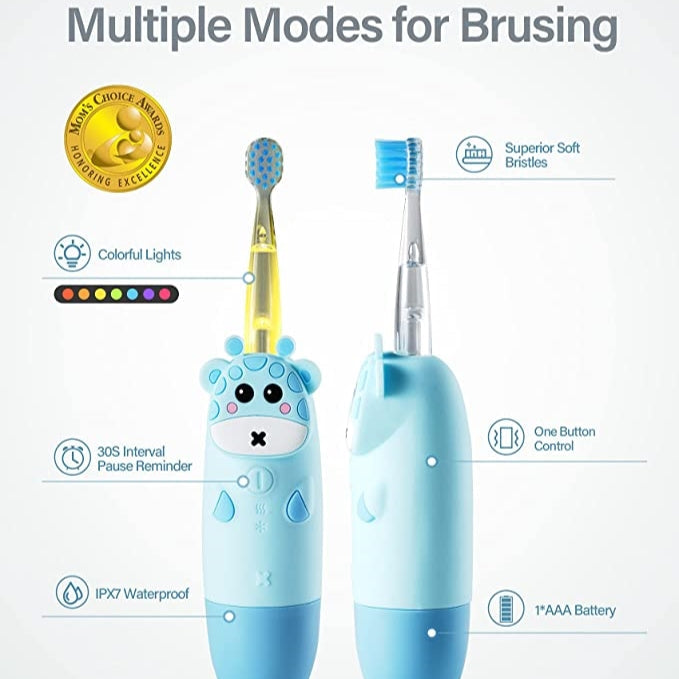 Toothbrushes - Kids Giraffe Sonic Toothbrush (Ages 2 To 12) - Needs 1 AAA Battery