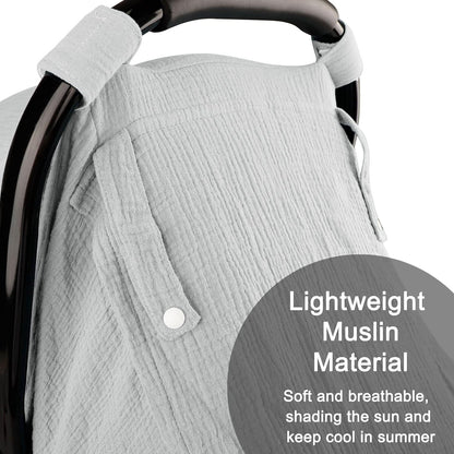 Muslin Baby Car Seat Cover – Breathable 360° Protection