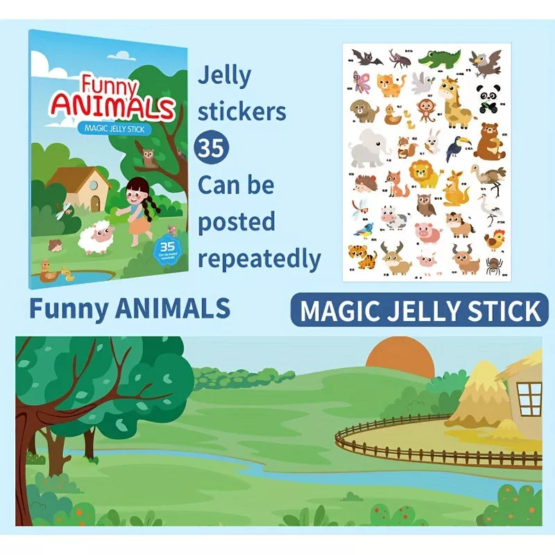 Reusable Jelly Stick-N-Play Stricker Books