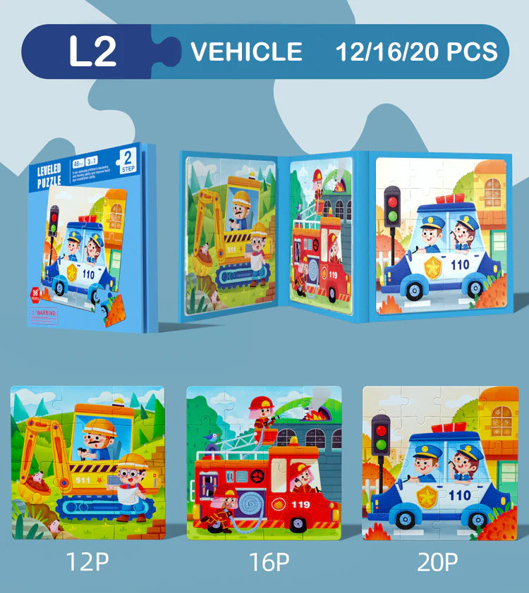 3in1 Magnetic Jigsaw Puzzle Sets - Ages 3+ Years