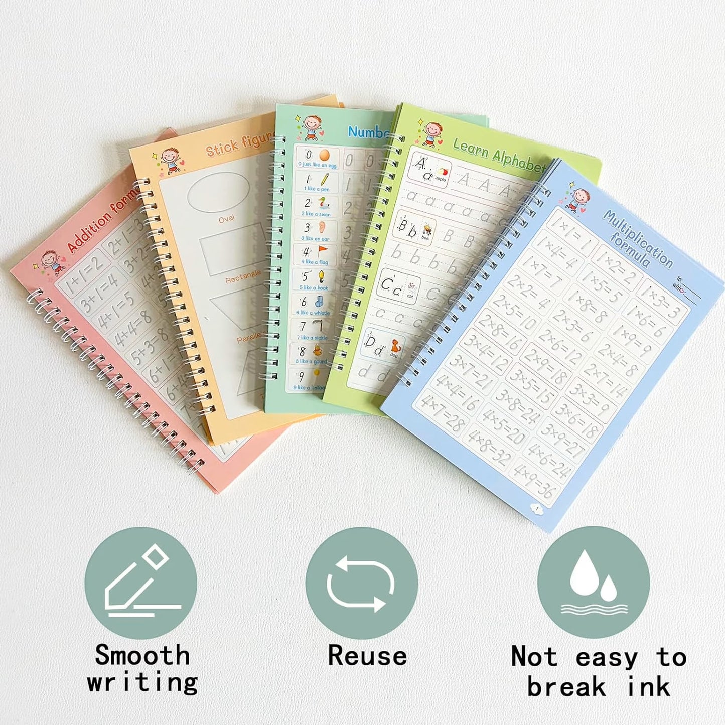 Reusable Pre-School Practice Workbook Series - Set of 5